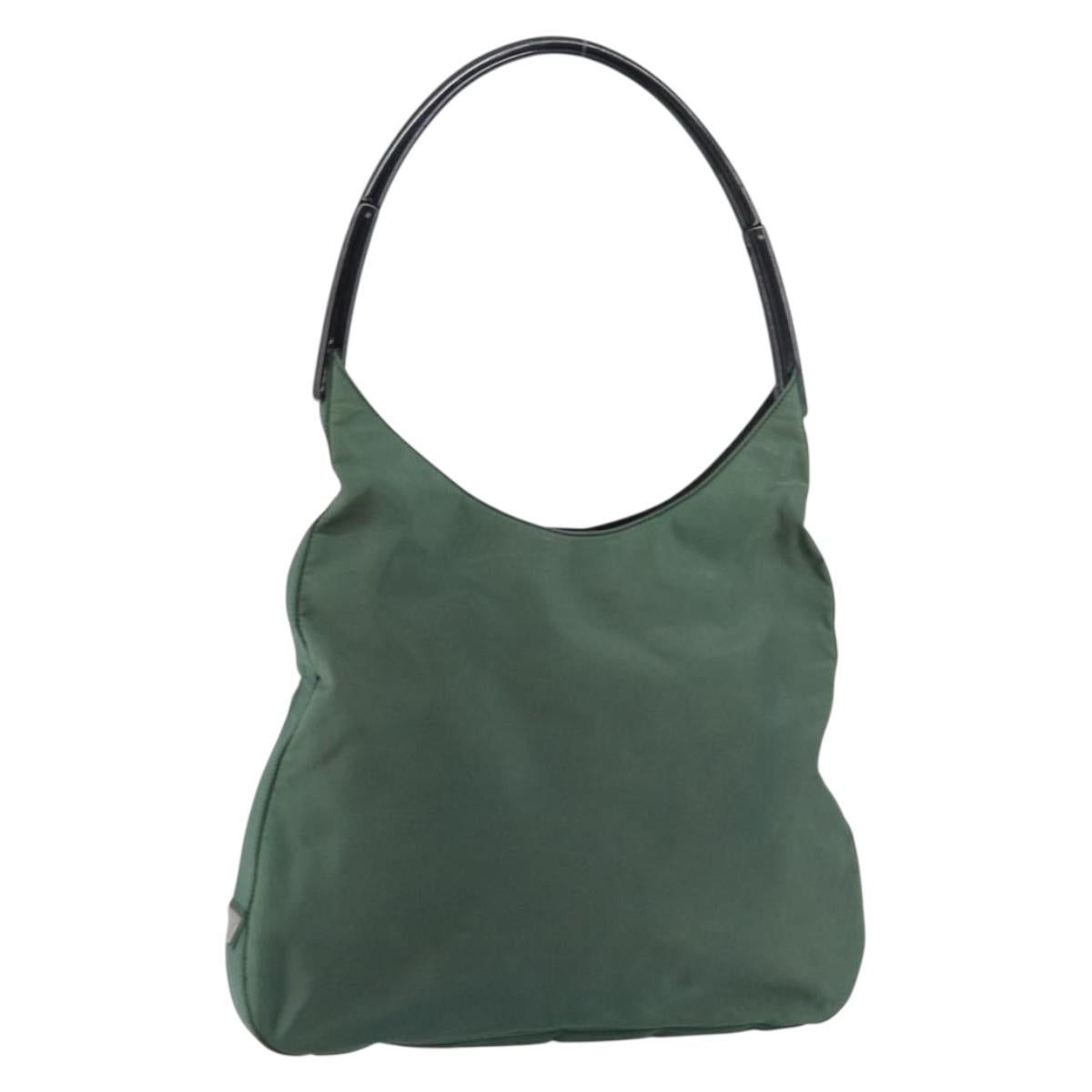 PRADA Shoulder Bag Nylon Green Auth 154515