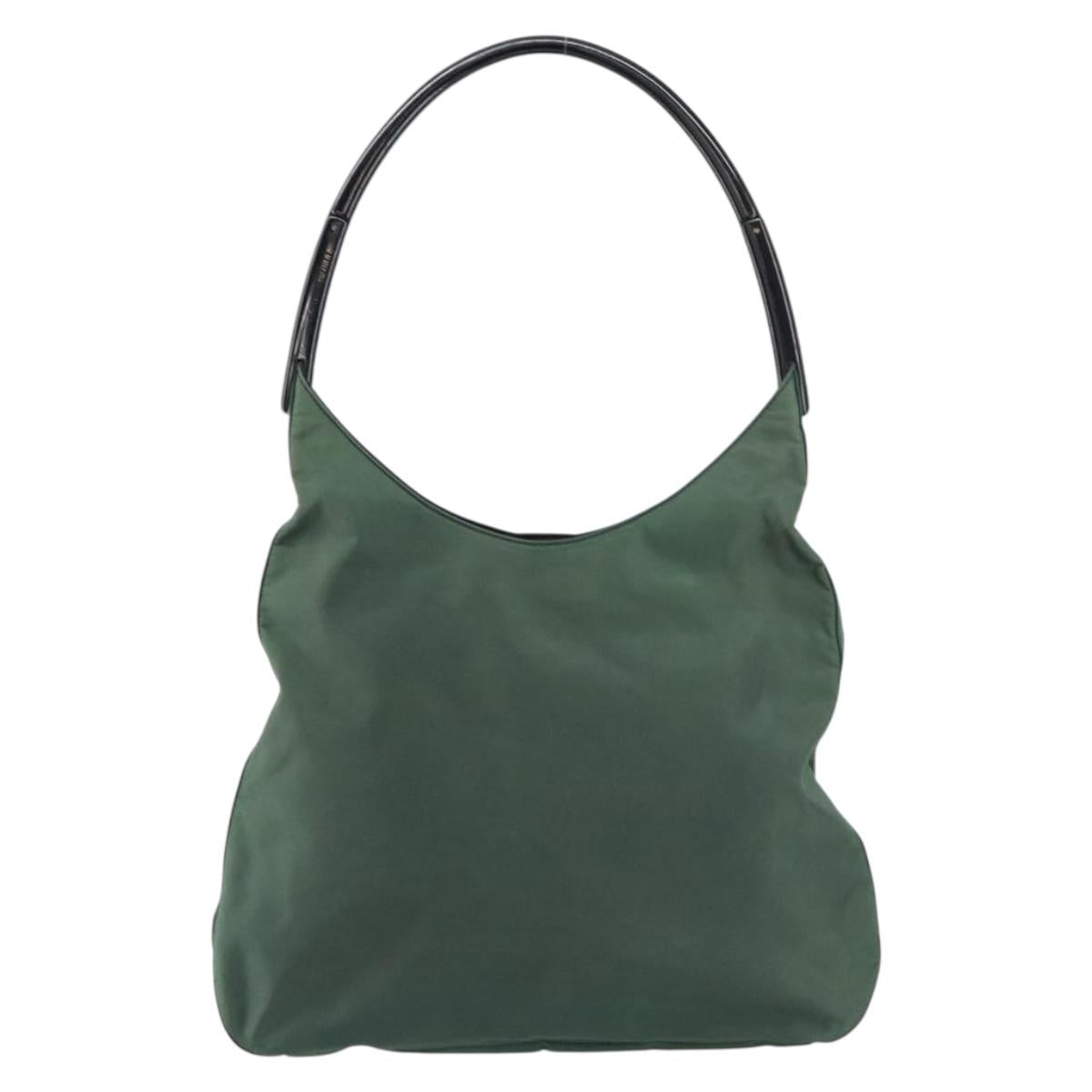 PRADA Shoulder Bag Nylon Green Auth 154515
