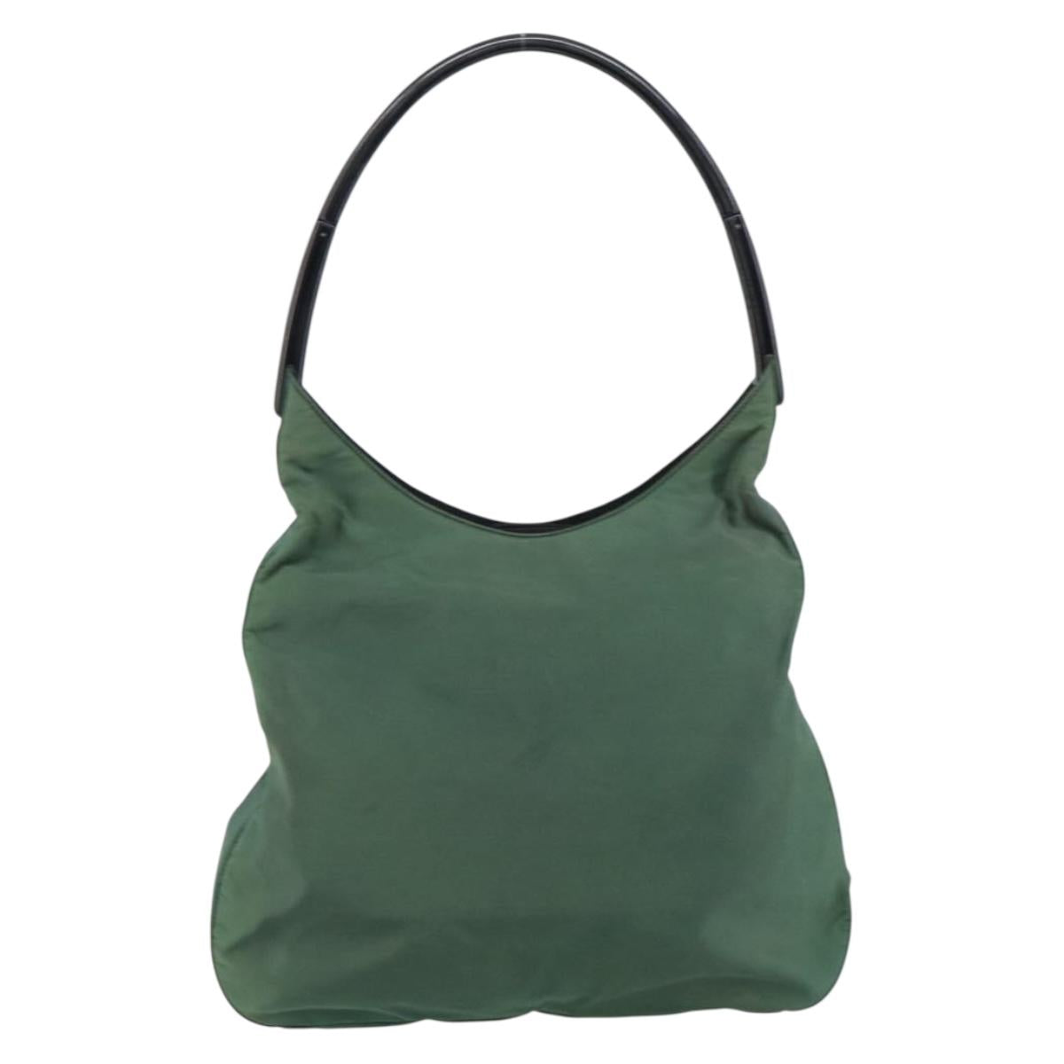 PRADA Shoulder Bag Nylon Green Auth 154515
