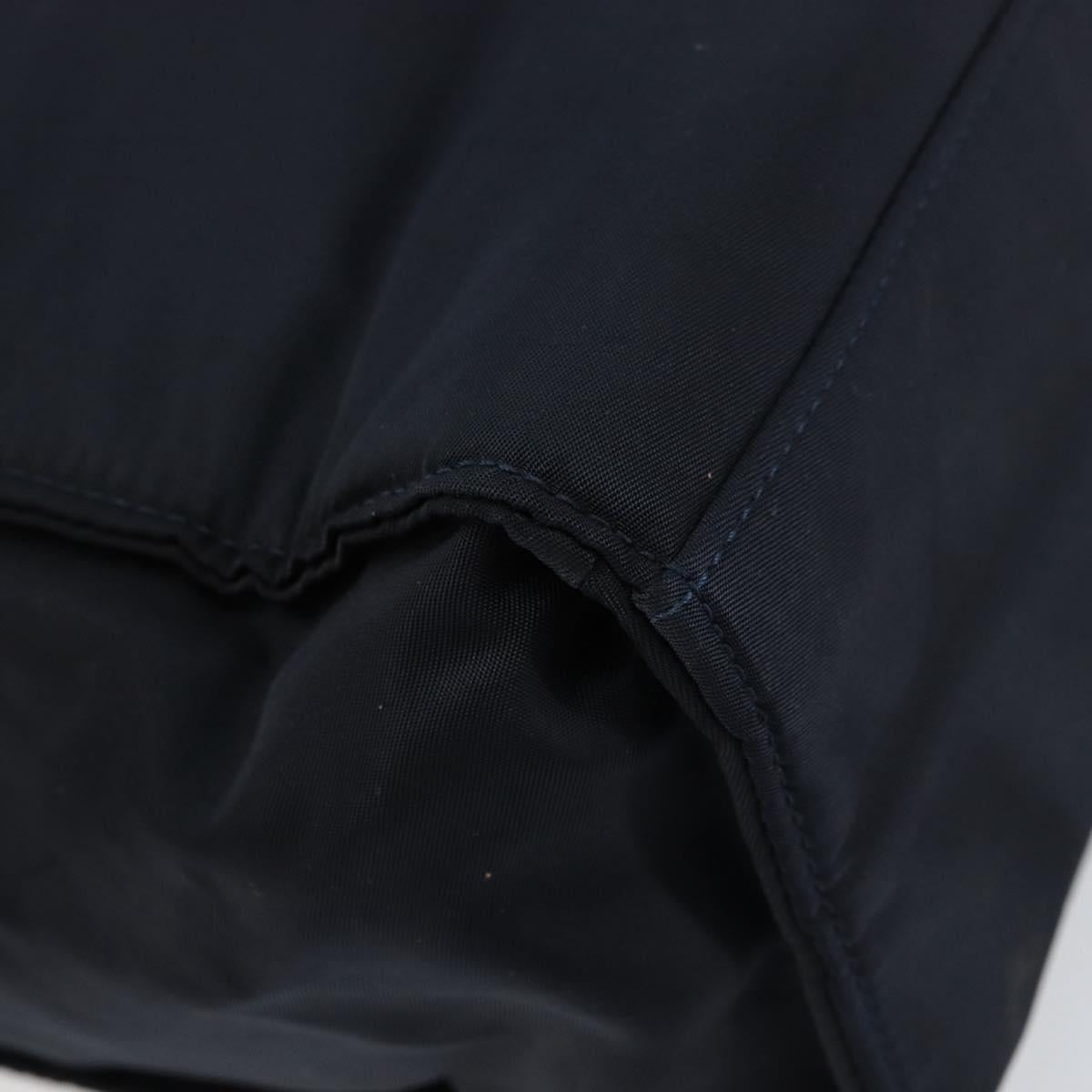 PRADA Hand Bag Nylon Navy Gold Auth 154517