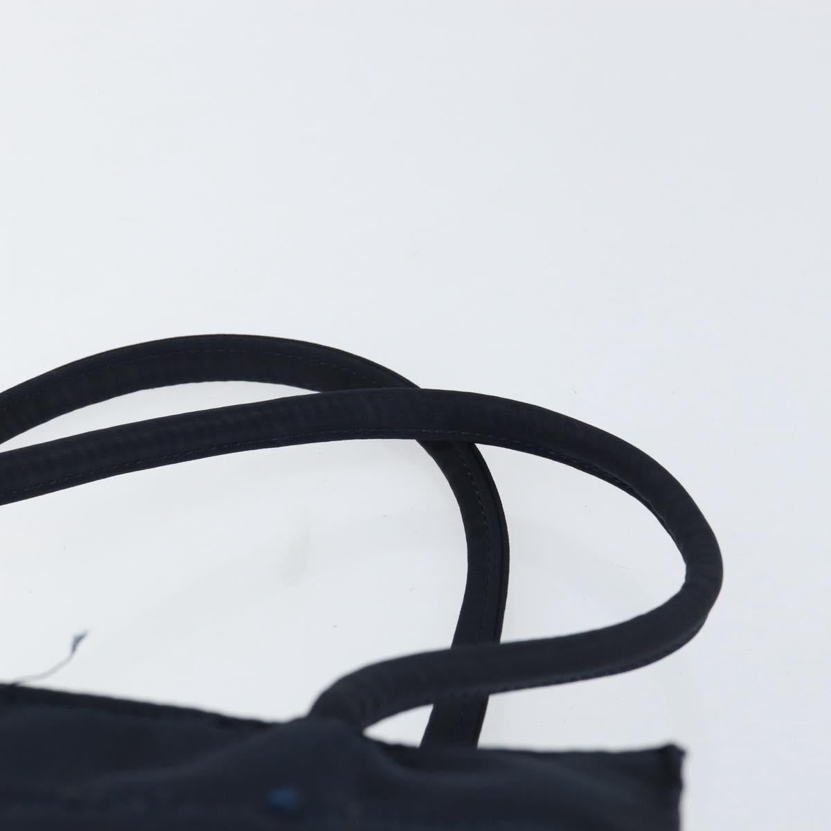 PRADA Hand Bag Nylon Navy Gold Auth 154517