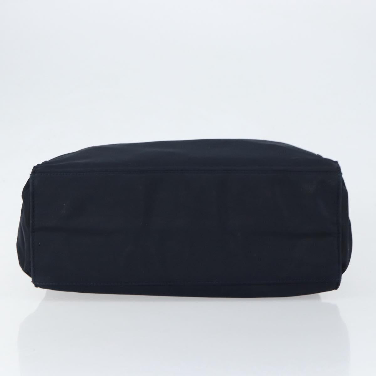 PRADA Hand Bag Nylon Navy Gold Auth 154517