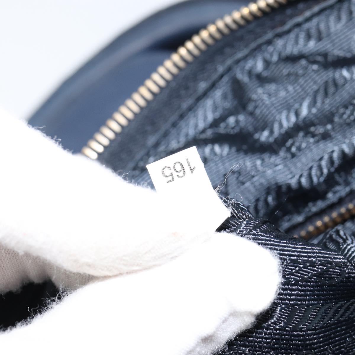 PRADA Hand Bag Nylon Navy Gold Auth 154518