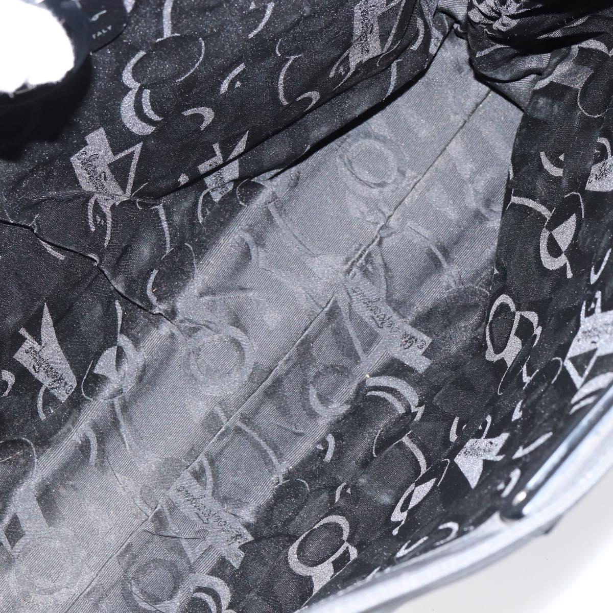 Salvatore Ferragamo Tote Bag Nylon Black Silver Auth 154520