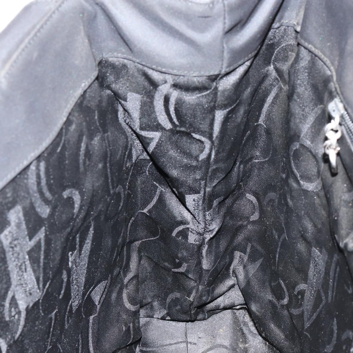 Salvatore Ferragamo Tote Bag Nylon Black Silver Auth 154520