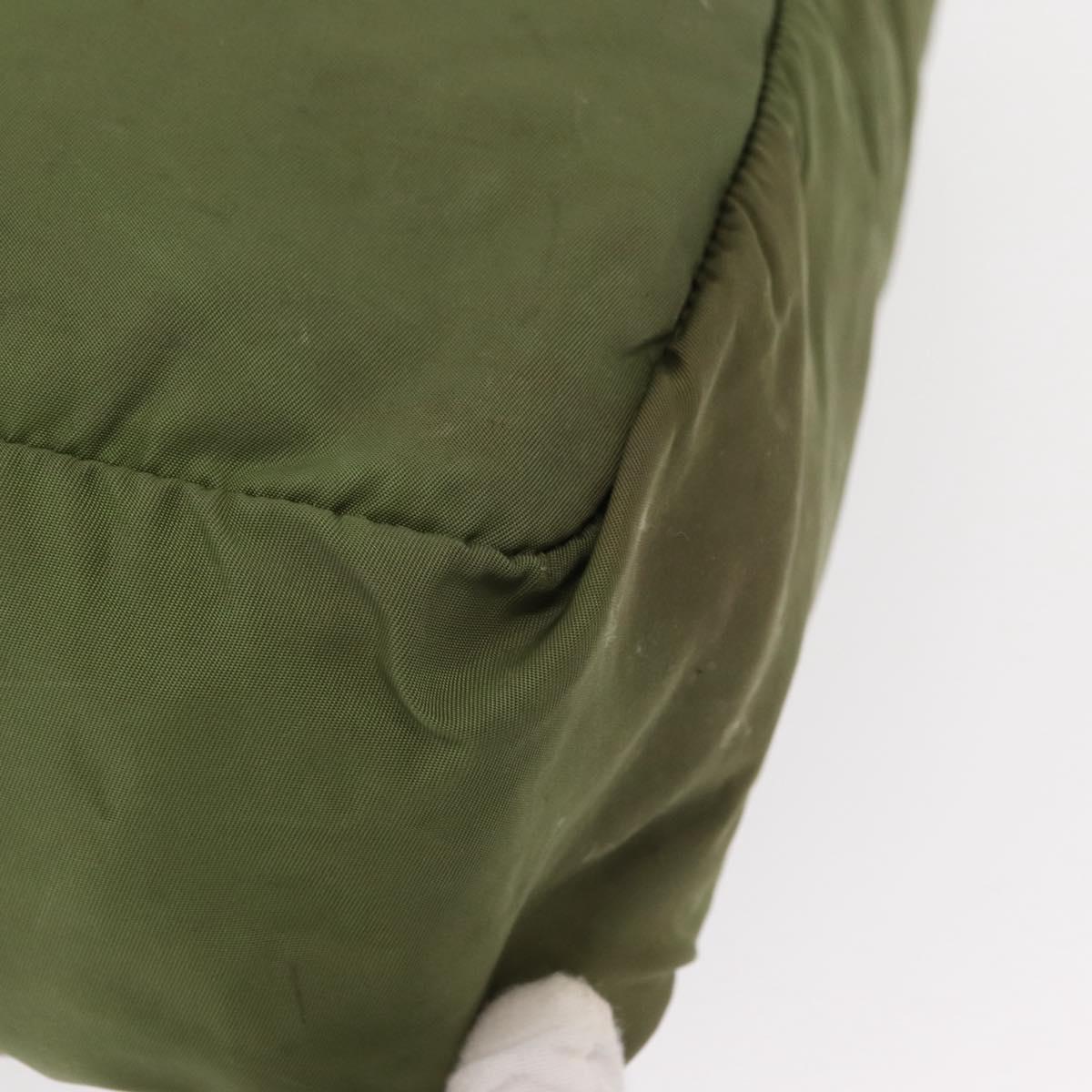 PRADA Shoulder Bag Nylon Green Silver Auth 154521