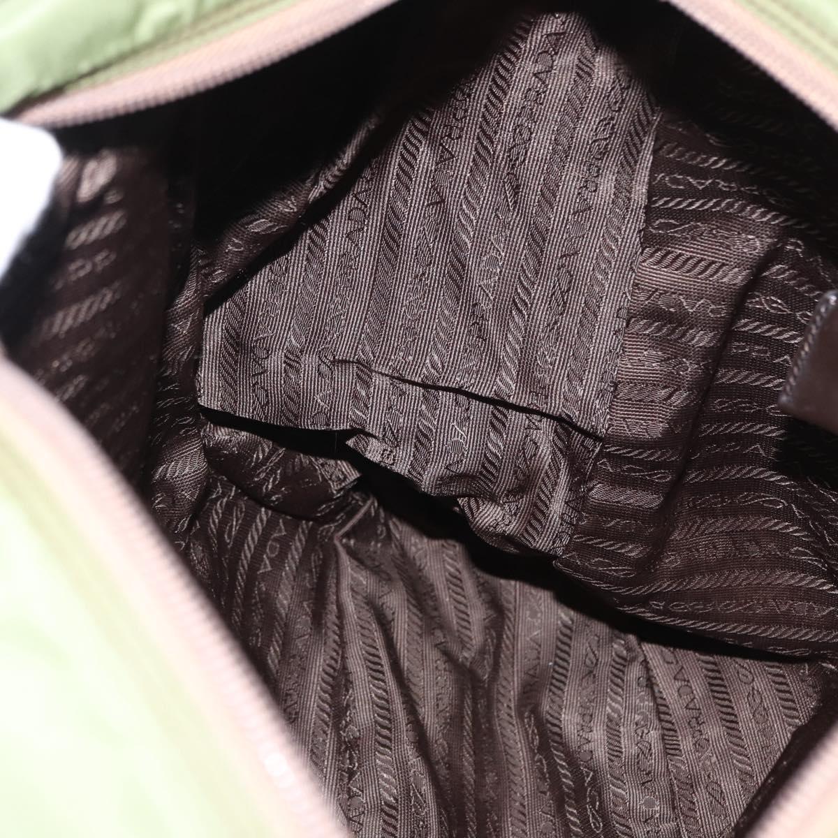 PRADA Shoulder Bag Nylon Green Silver Auth 154521