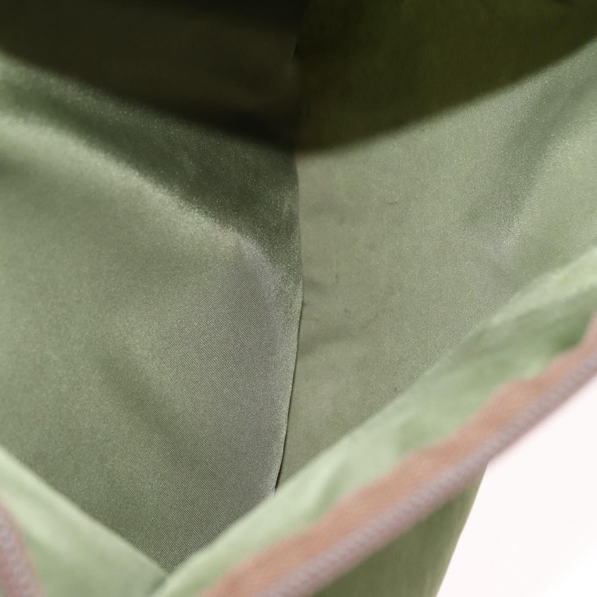 PRADA Shoulder Bag Nylon Green Silver Auth 154521