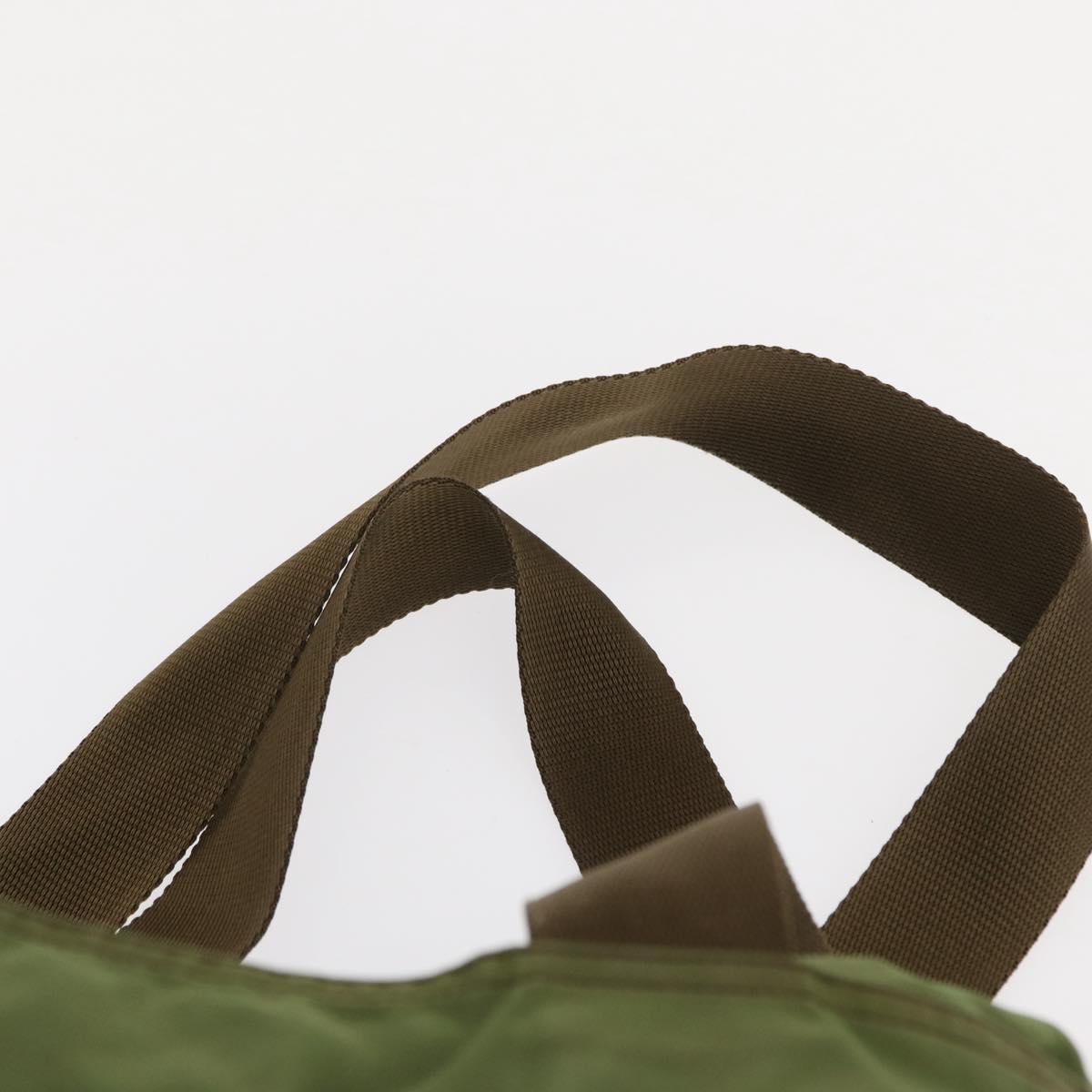 PRADA Shoulder Bag Nylon Green Silver Auth 154521
