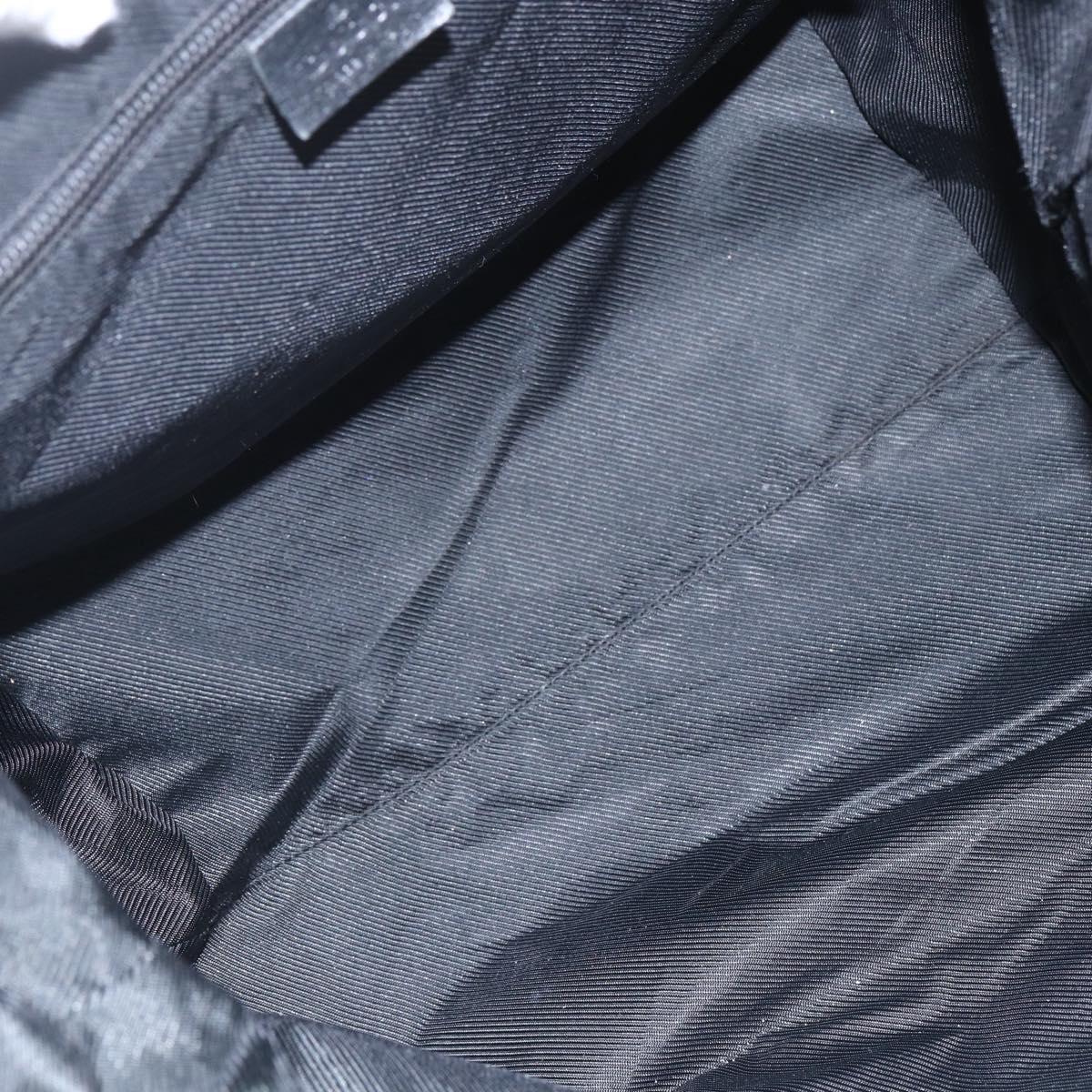 GUCCI GG Canvas Web Sherry Line Tote Bag Black Silver 131231 Auth 154522