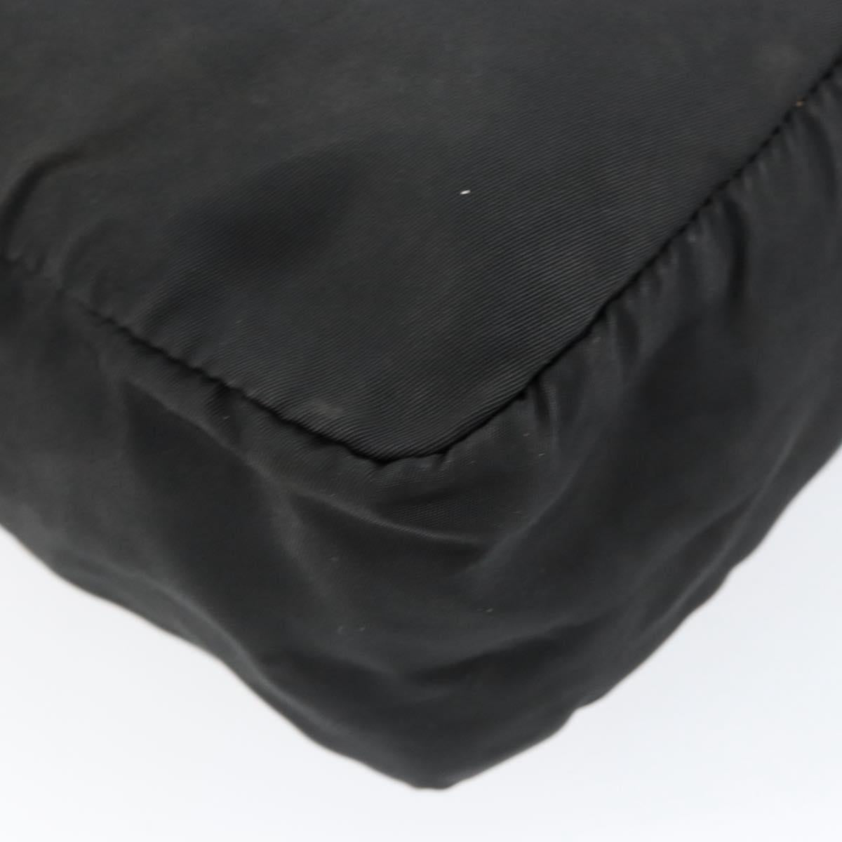 PRADA Shoulder Bag Nylon Black Silver Auth 154523
