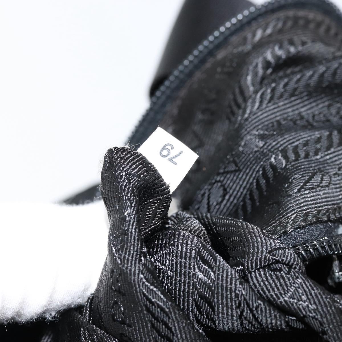 PRADA Shoulder Bag Nylon Black Silver Auth 154523