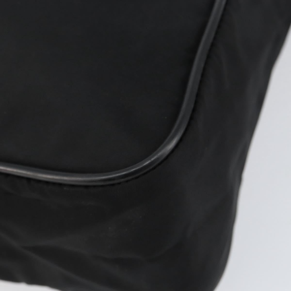PRADA Shoulder Bag Nylon Black Silver Auth 154524