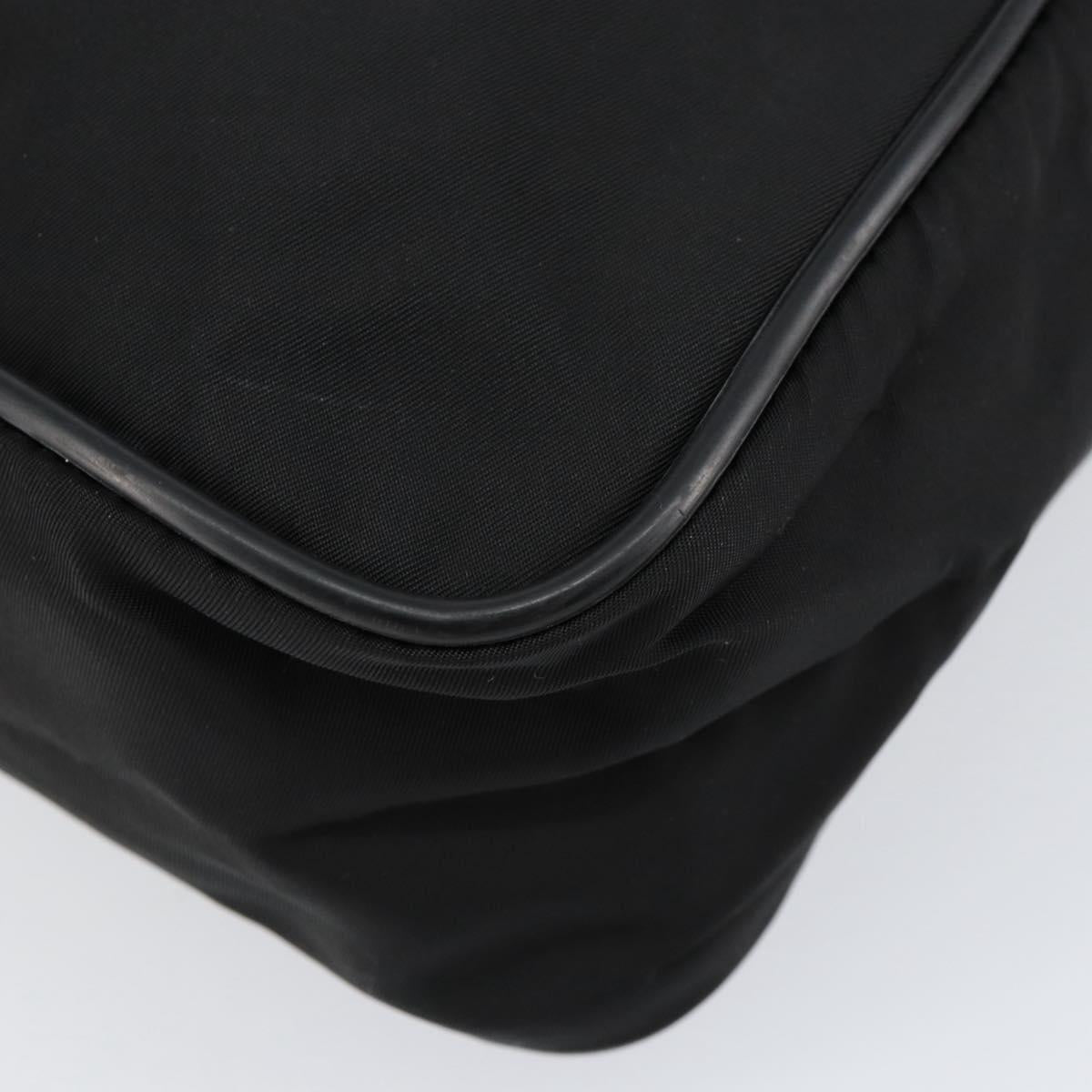 PRADA Shoulder Bag Nylon Black Silver Auth 154524