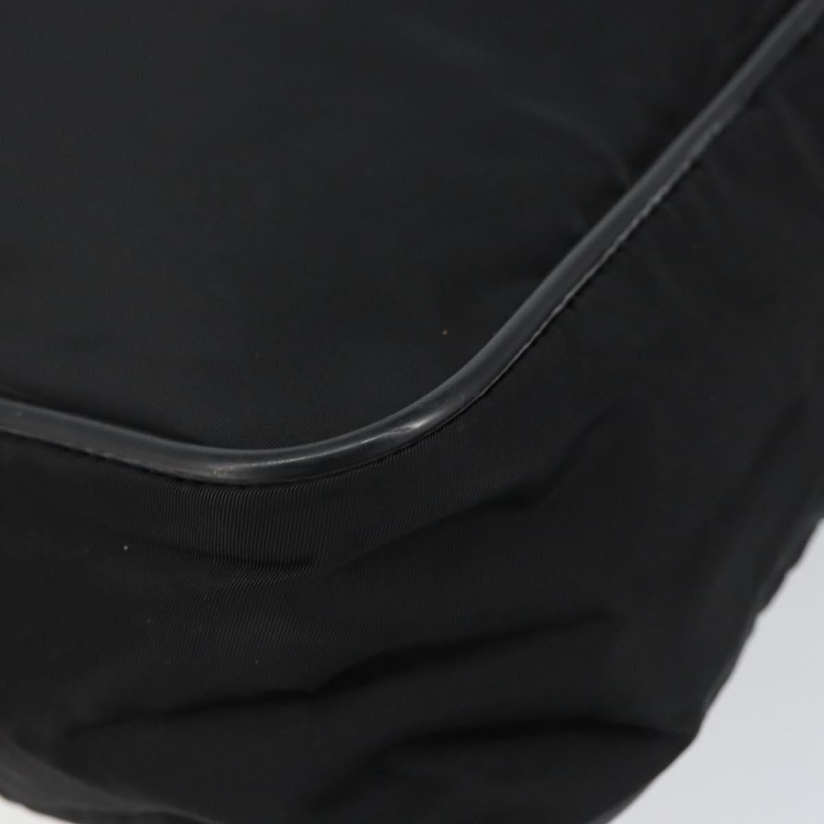 PRADA Shoulder Bag Nylon Black Silver Auth 154524