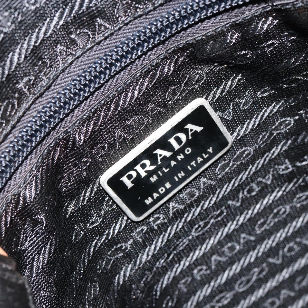 PRADA Shoulder Bag Nylon Black Silver Auth 154524