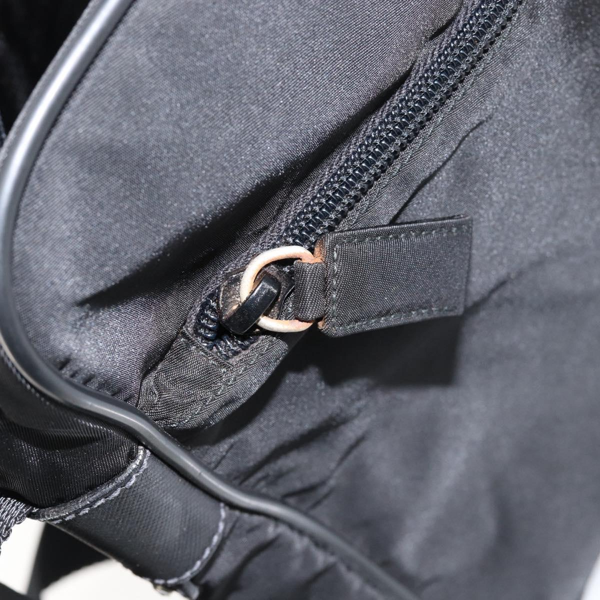 PRADA Shoulder Bag Nylon Black Silver Auth 154524