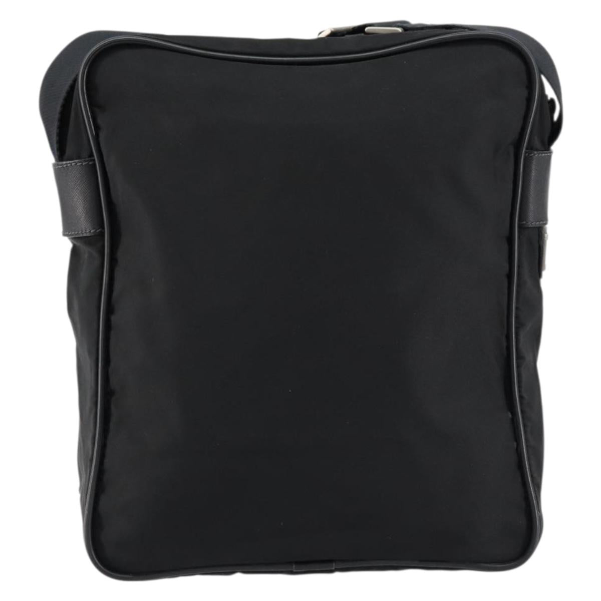 PRADA Shoulder Bag Nylon Black Silver Auth 154524