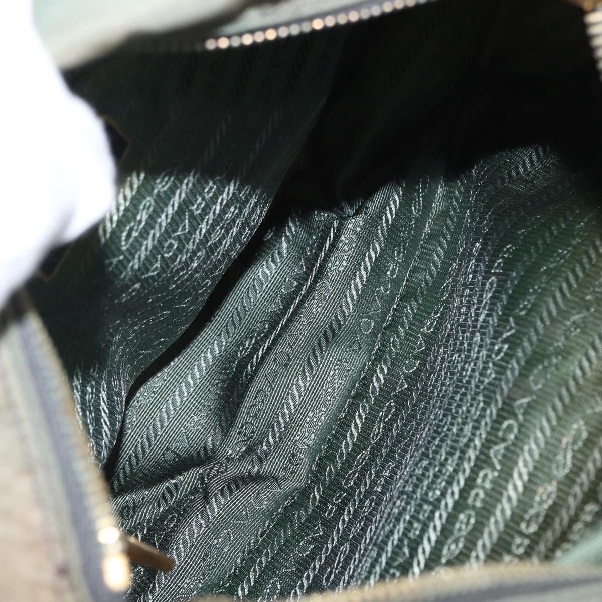 PRADA Shoulder Bag Nylon Khaki Gold Auth 154525