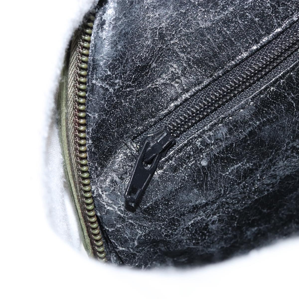 LOEWE Anagram Shoulder Bag Leather Green Auth 154527