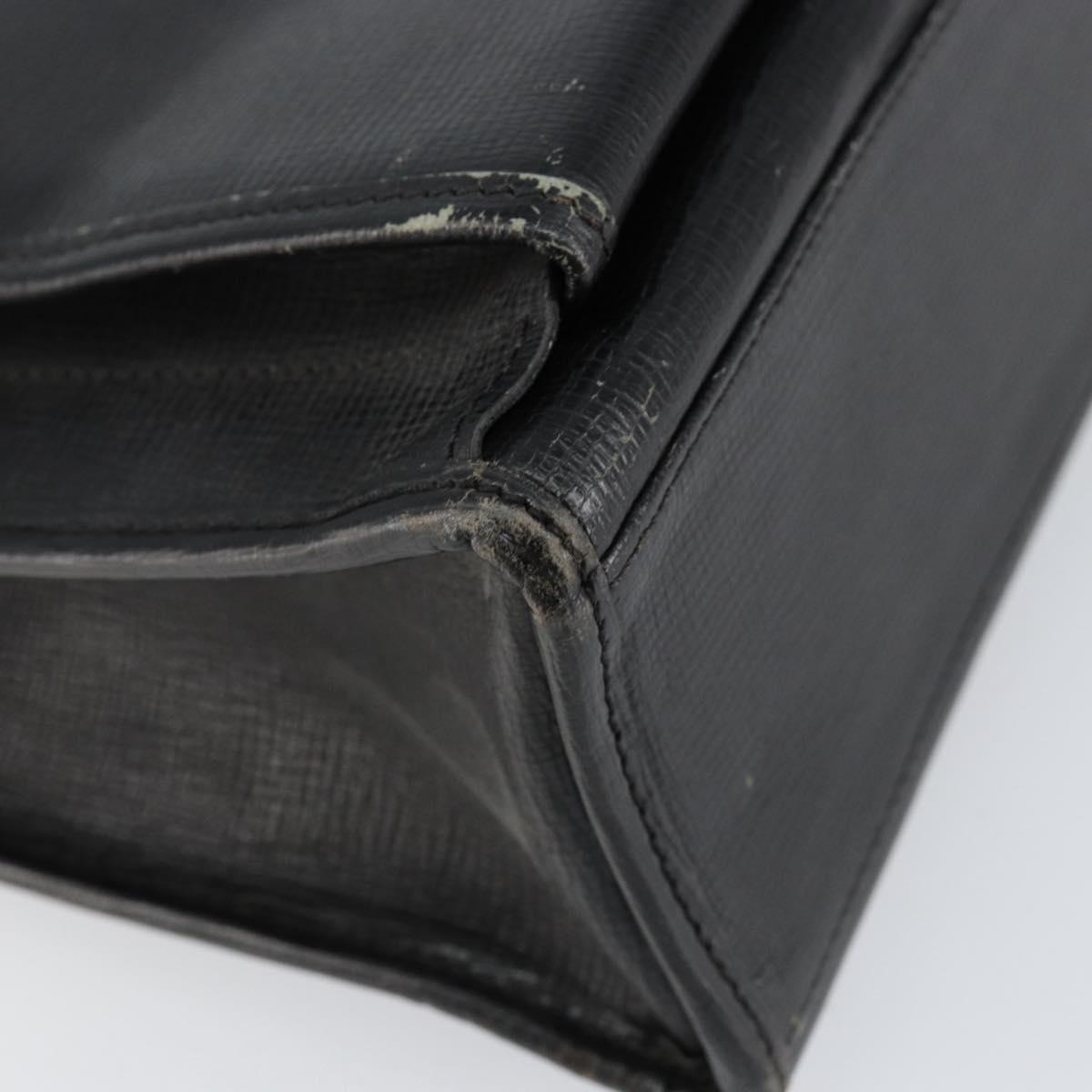 CELINE Hand Bag Leather Black Gold Auth 154528