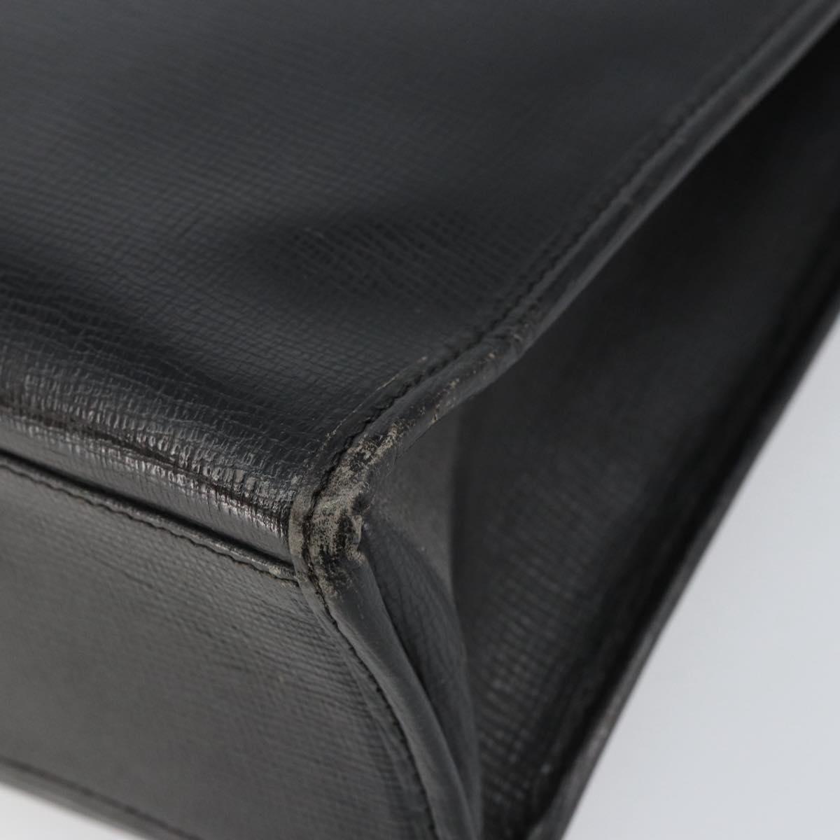 CELINE Hand Bag Leather Black Gold Auth 154528