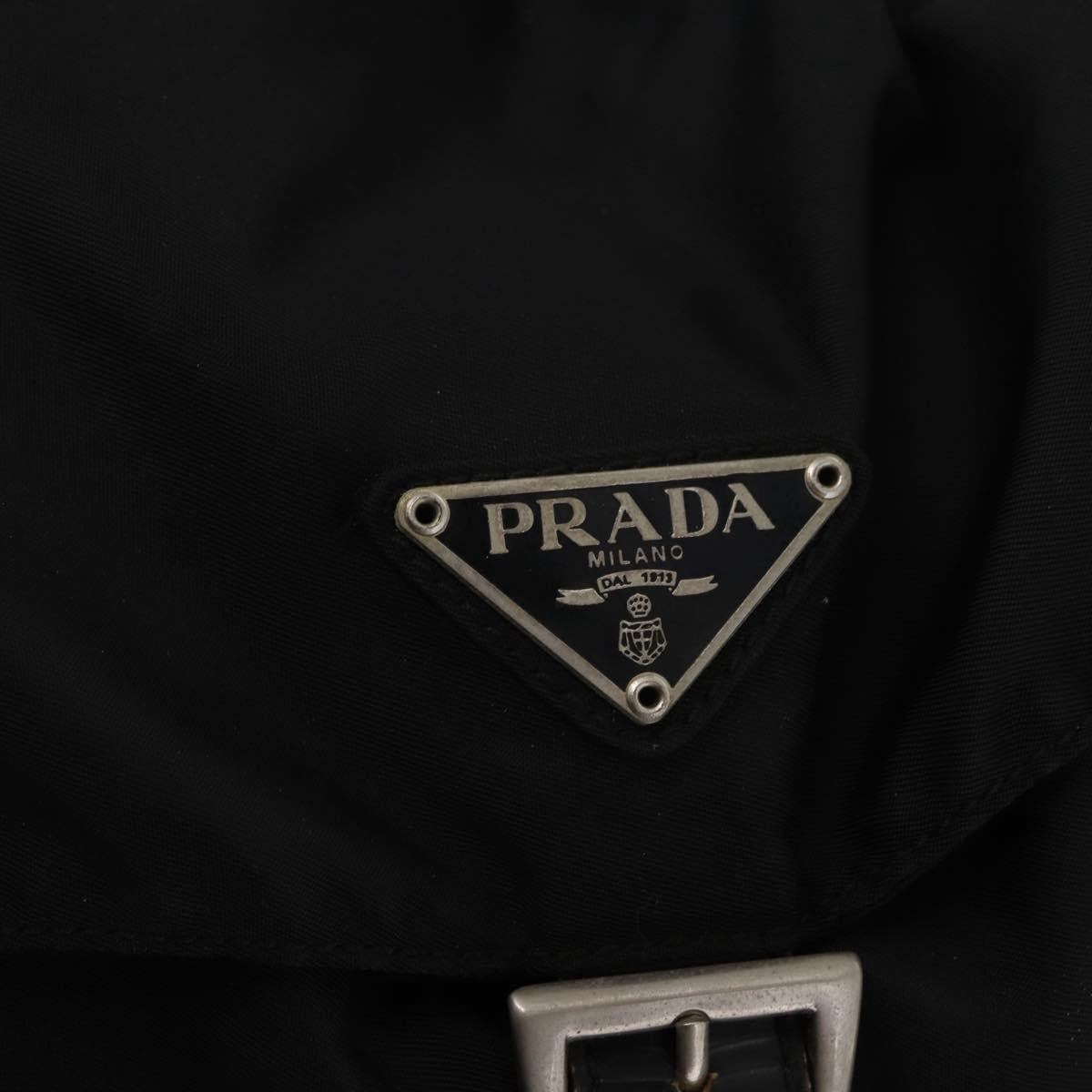 PRADA Backpack Nylon Black Silver Auth 154529