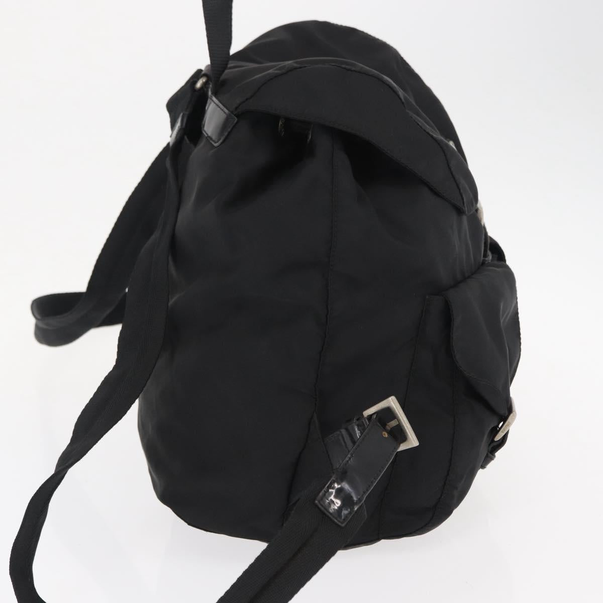 PRADA Backpack Nylon Black Silver Auth 154529