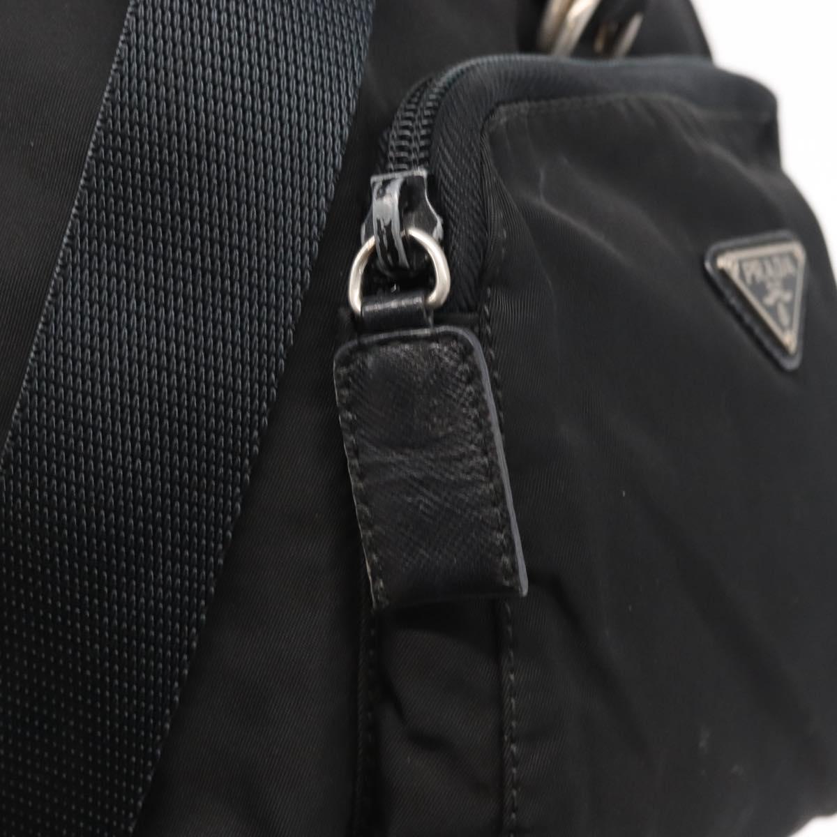 PRADA Backpack Nylon Black Silver Auth 154530