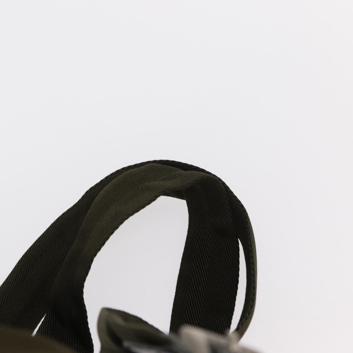 PRADA Backpack Nylon Khaki Silver Auth 154531