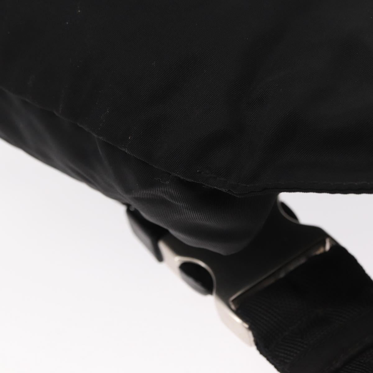 PRADA Body Bag Nylon Black Silver Auth 154536