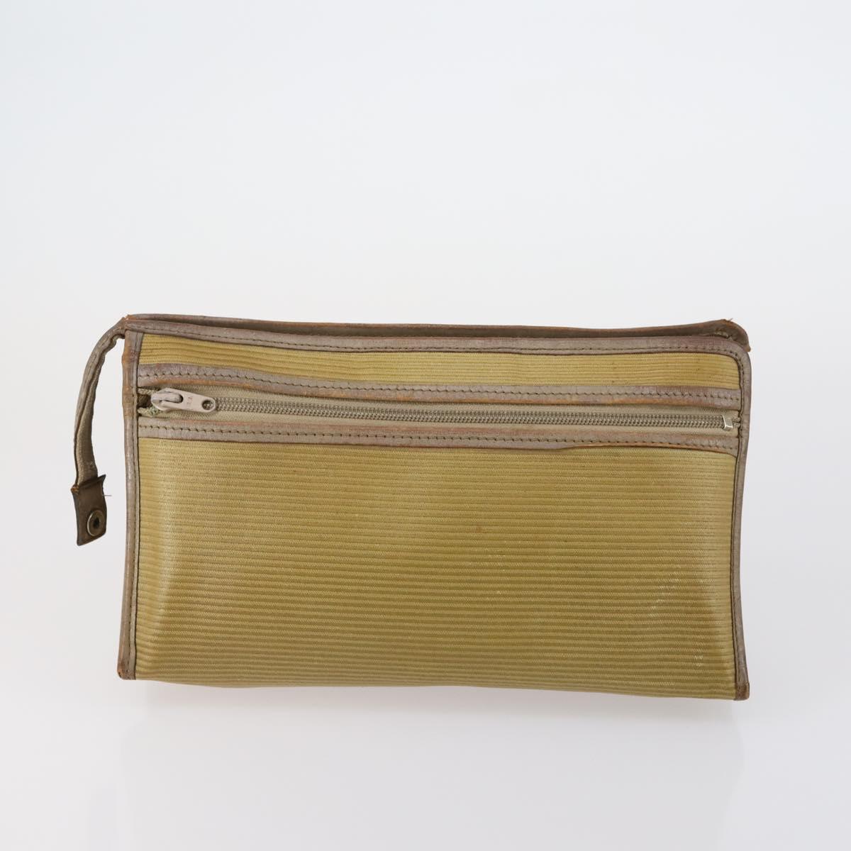 SAINT LAURENT Clutch Bag Leather 2 Set Beige Brown Auth 154537