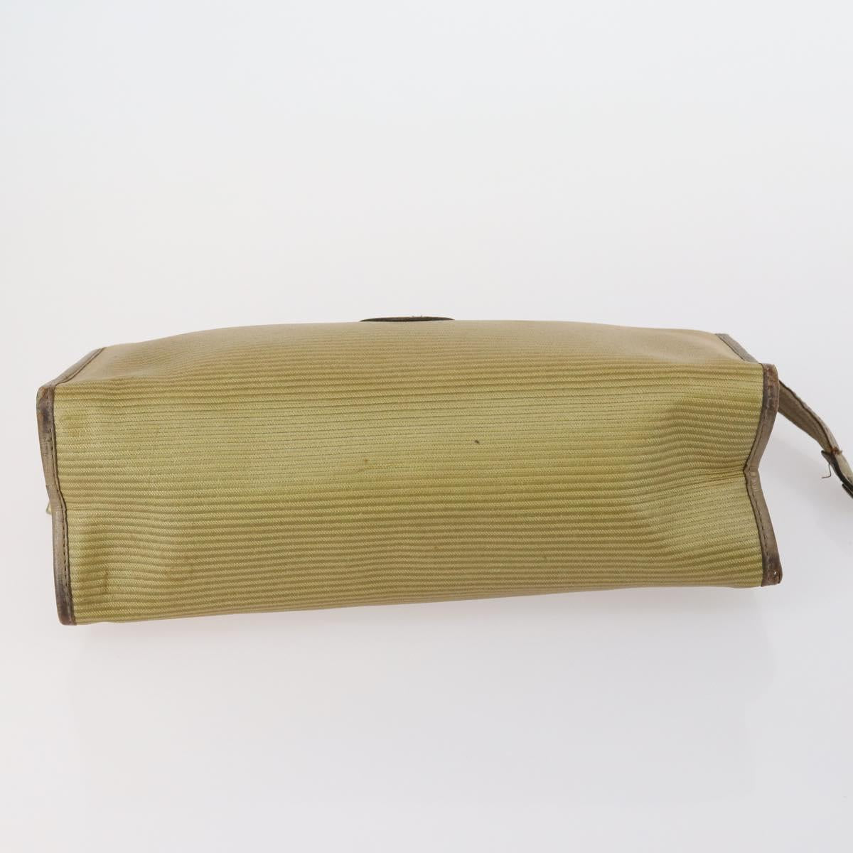 SAINT LAURENT Clutch Bag Leather 2 Set Beige Brown Auth 154537