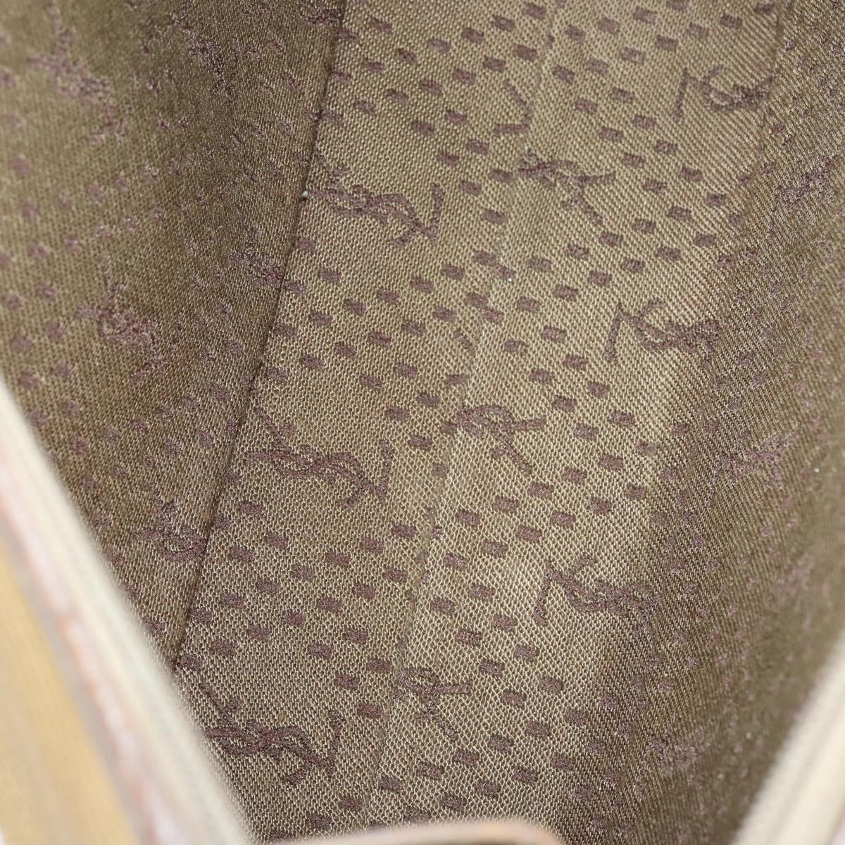 SAINT LAURENT Clutch Bag Leather 2 Set Beige Brown Auth 154537