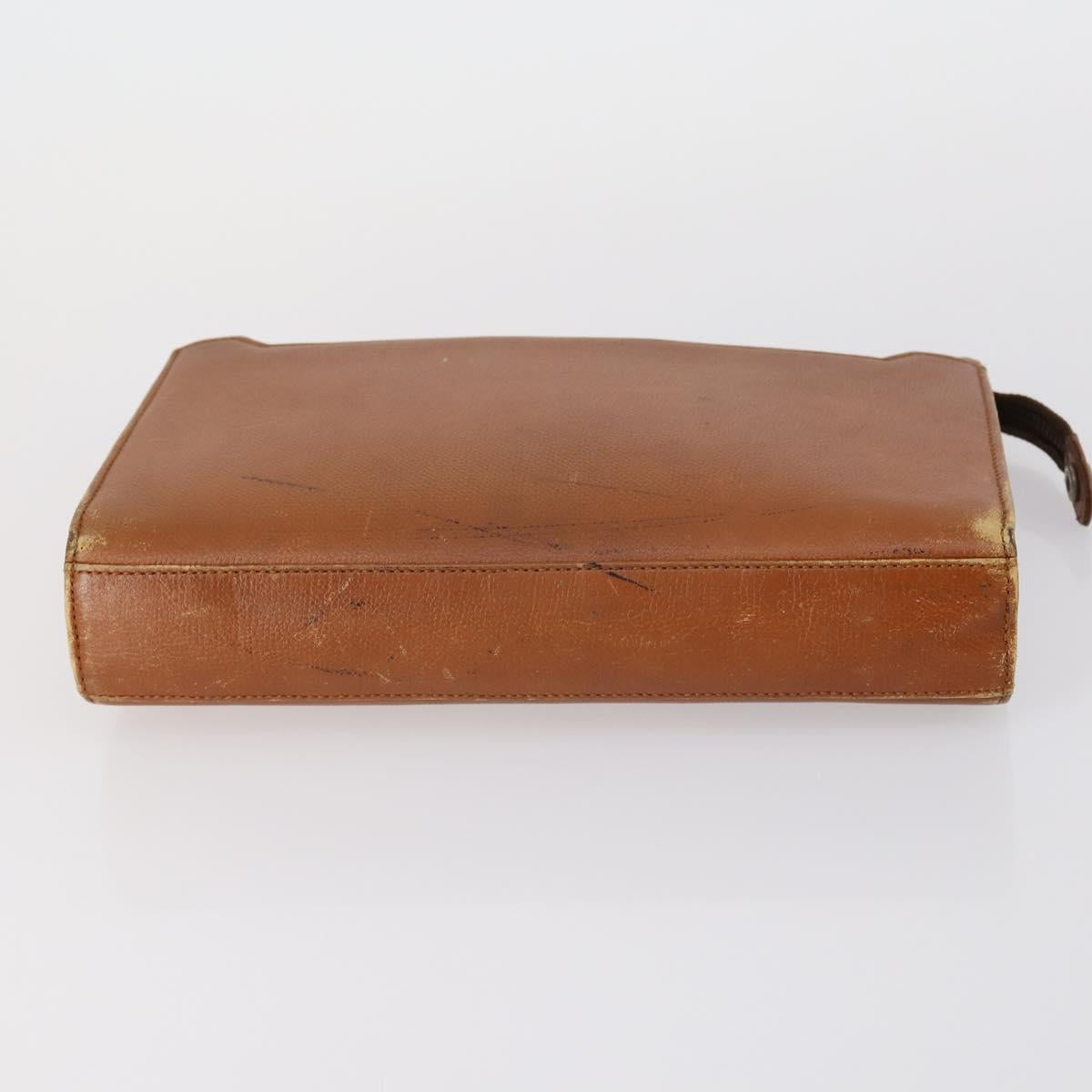 SAINT LAURENT Clutch Bag Leather 2 Set Beige Brown Auth 154537