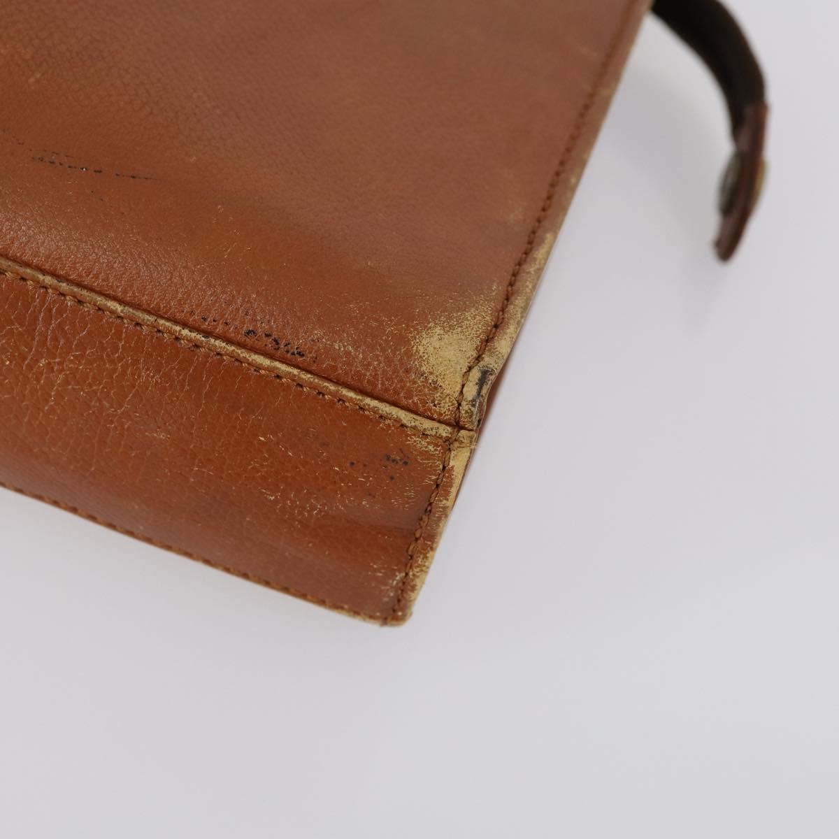 SAINT LAURENT Clutch Bag Leather 2 Set Beige Brown Auth 154537