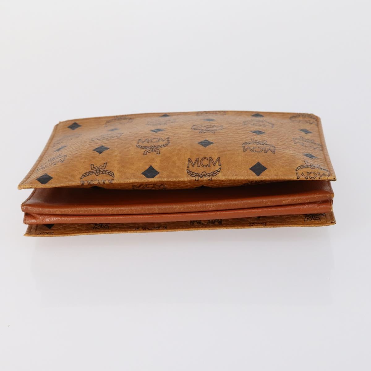 FENDI MCM Zucchino Canvas Vicetos Logogram Bag PVC 2 Set Brown Beige Auth 154539