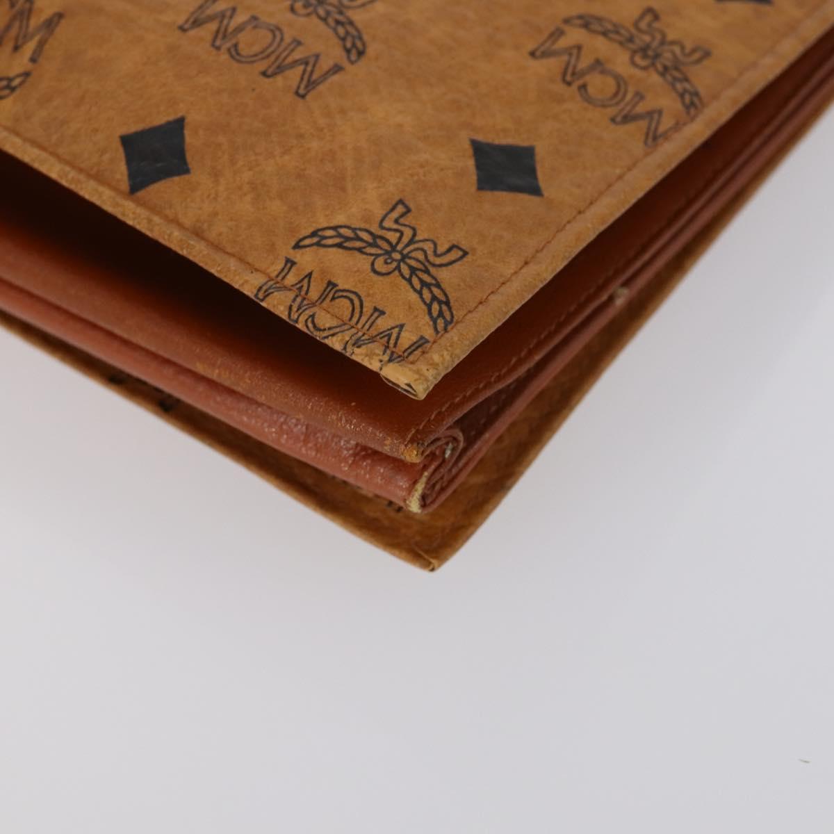 FENDI MCM Zucchino Canvas Vicetos Logogram Bag PVC 2 Set Brown Beige Auth 154539