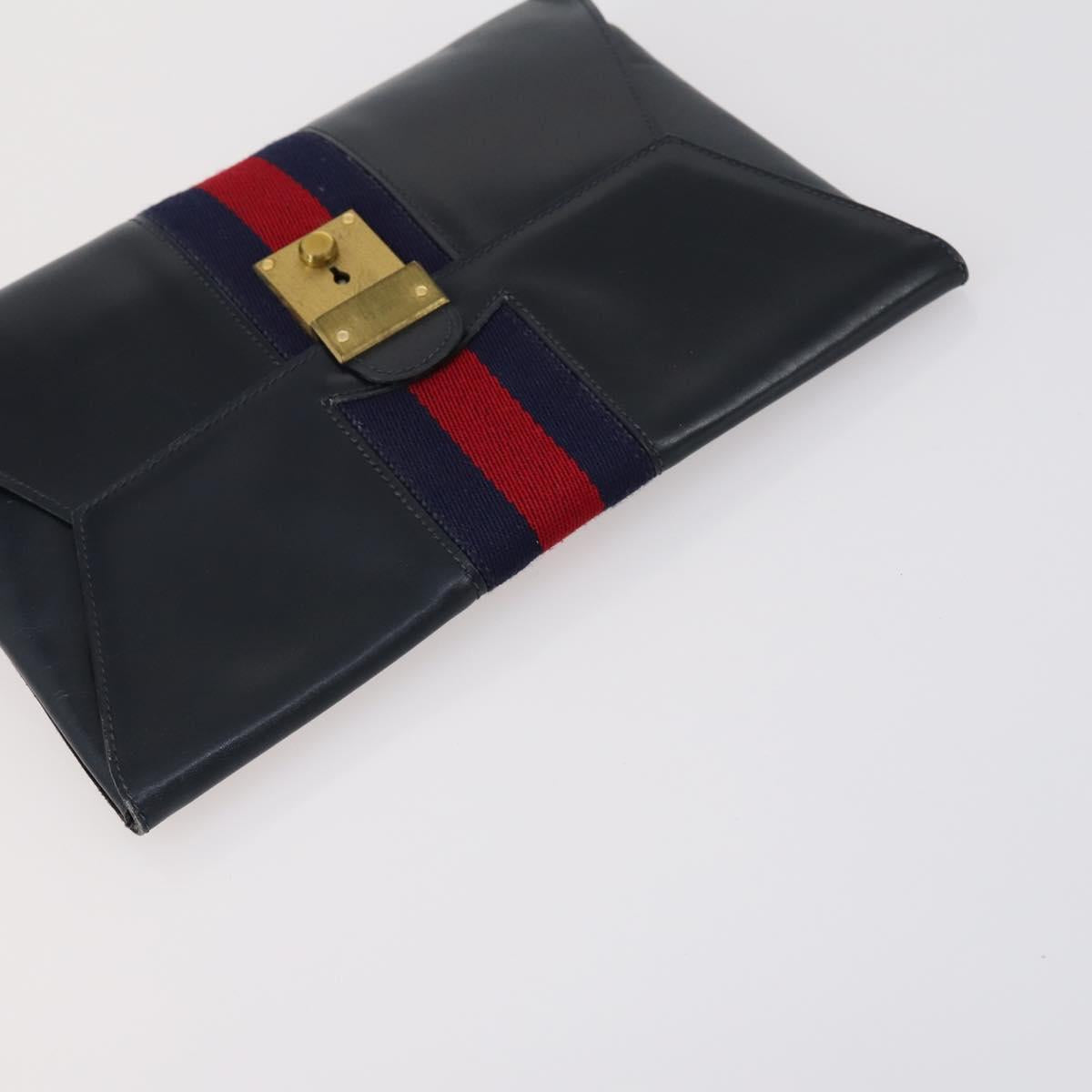 GUCCI GG Plus Supreme Bag PVC Leather Nylon 4 Set Navy Beige black Auth 154542