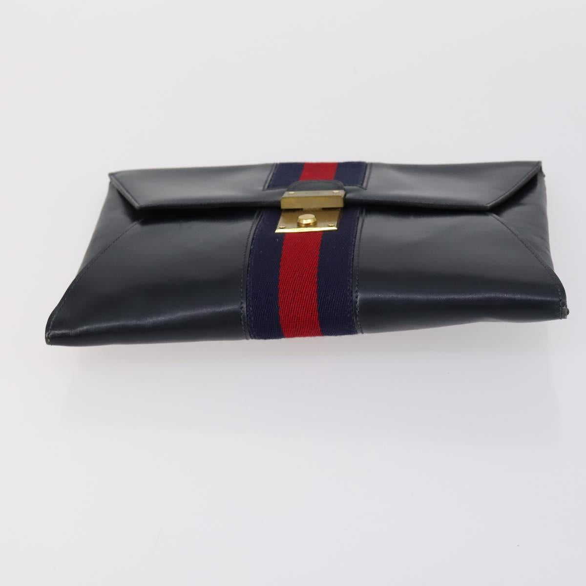 GUCCI GG Plus Supreme Bag PVC Leather Nylon 4 Set Navy Beige black Auth 154542