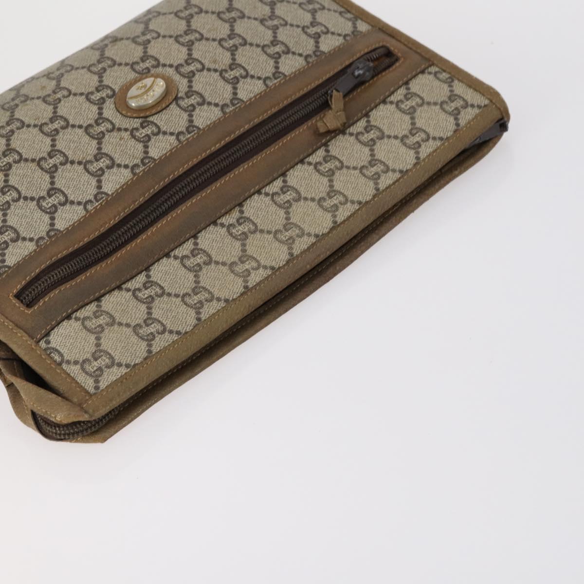 GUCCI GG Plus Supreme Bag PVC Leather Nylon 4 Set Navy Beige black Auth 154542