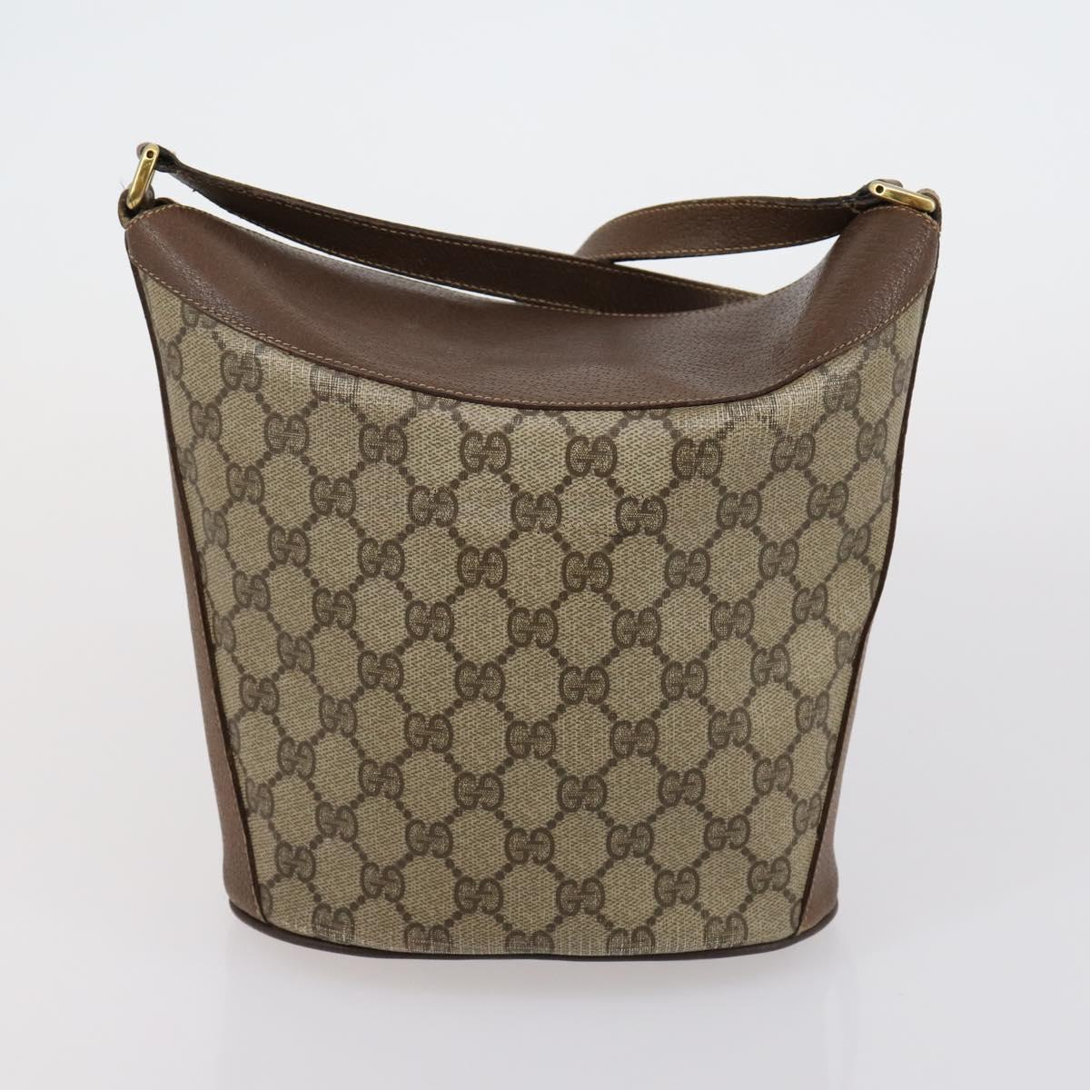 GUCCI GG Supreme Shoulder Bag patent 3 Set Beige Black Auth 154545