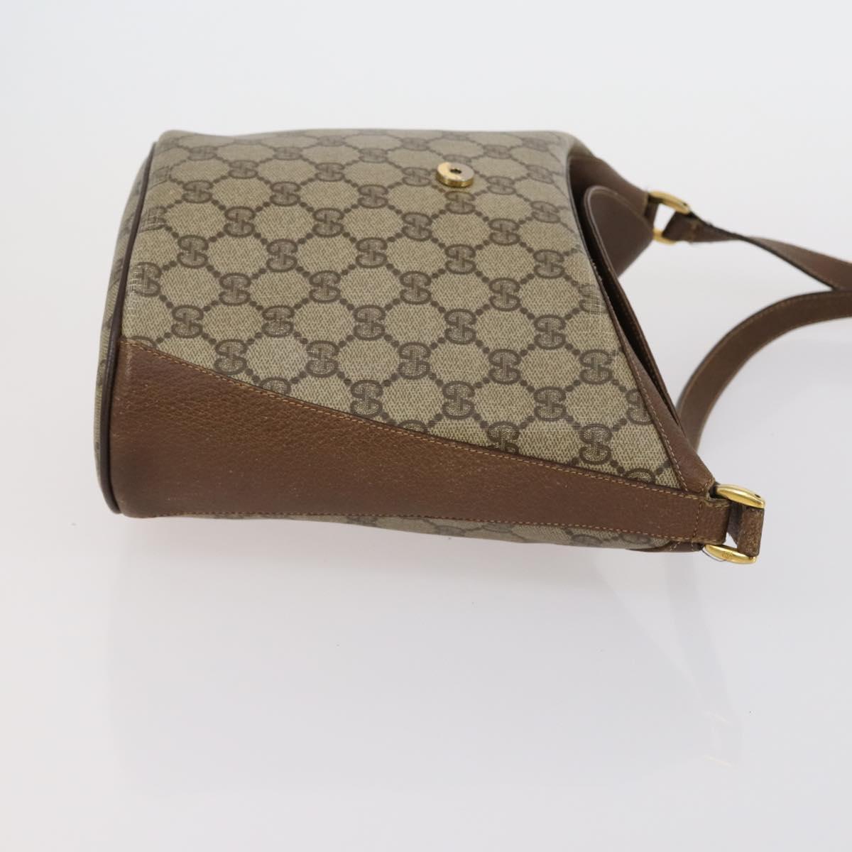 GUCCI GG Supreme Shoulder Bag patent 3 Set Beige Black Auth 154545