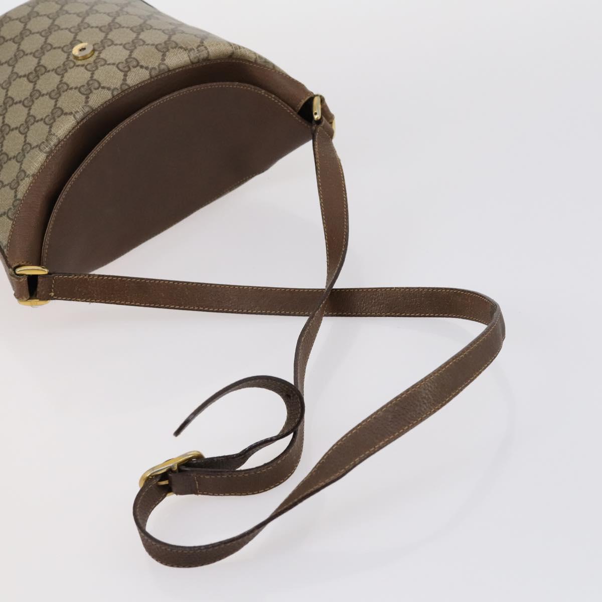 GUCCI GG Supreme Shoulder Bag patent 3 Set Beige Black Auth 154545