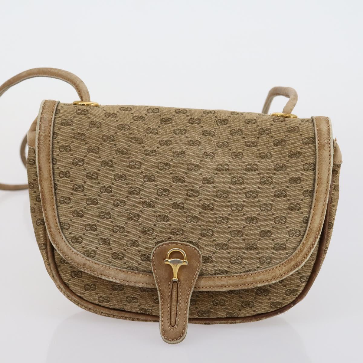 GUCCI GG Supreme Shoulder Bag patent 3 Set Beige Black Auth 154545