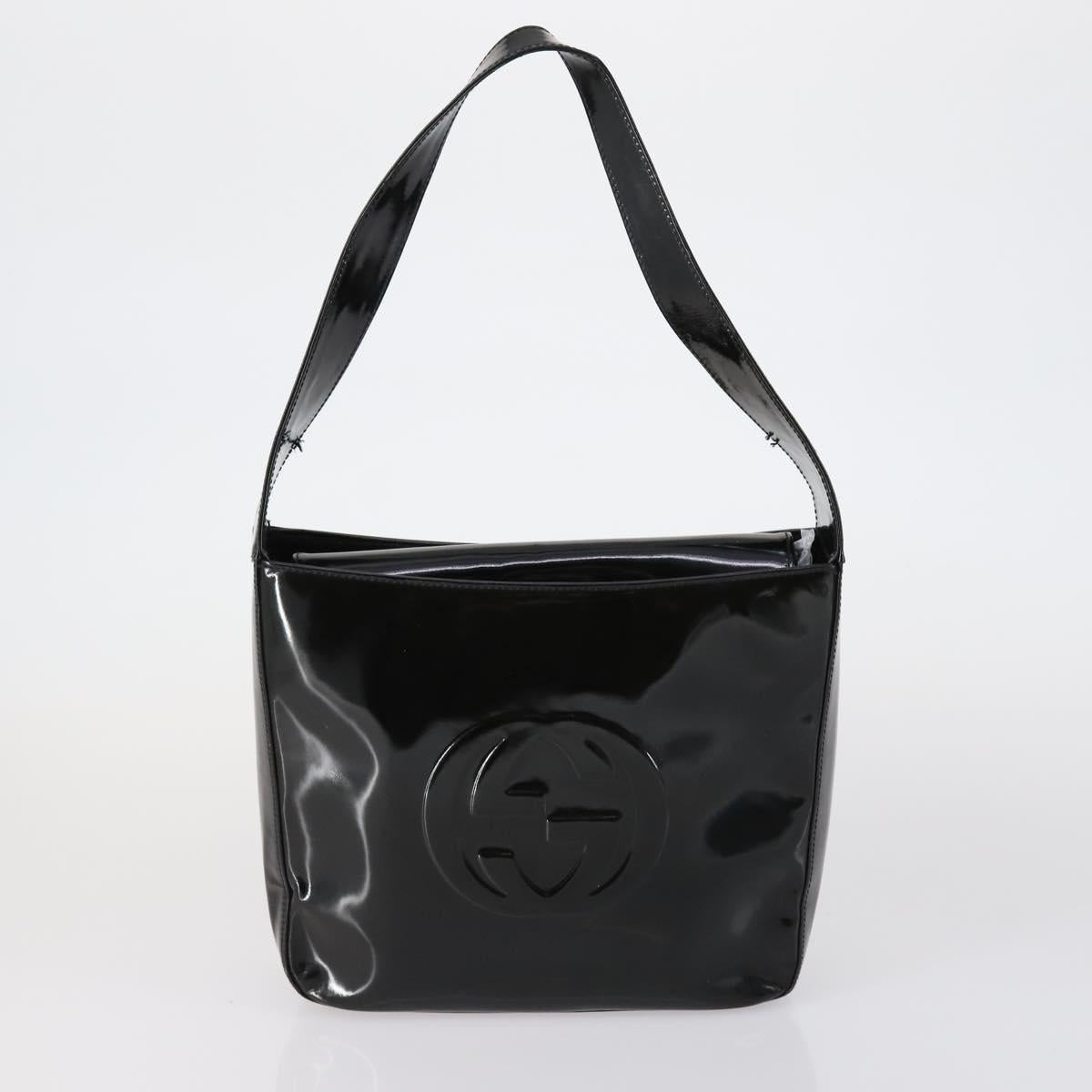 GUCCI GG Supreme Shoulder Bag patent 3 Set Beige Black Auth 154545