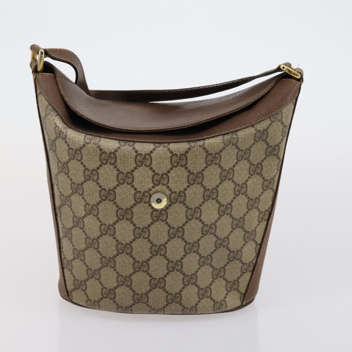GUCCI GG Supreme Shoulder Bag patent 3 Set Beige Black Auth 154545