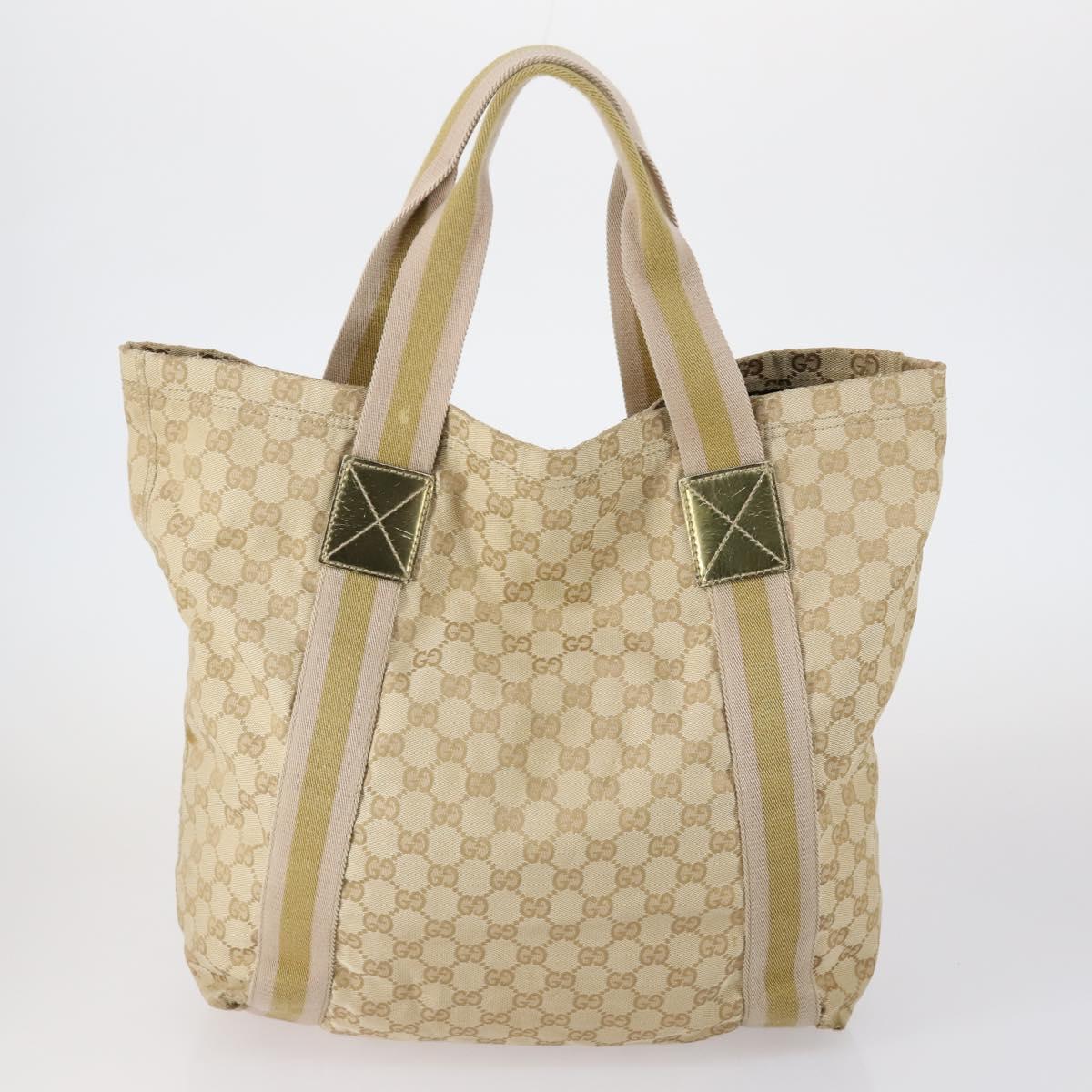 GUCCI GG Supreme Canvas Shoulder Bag PVC Leather 4 Set Black Beige Auth 154546