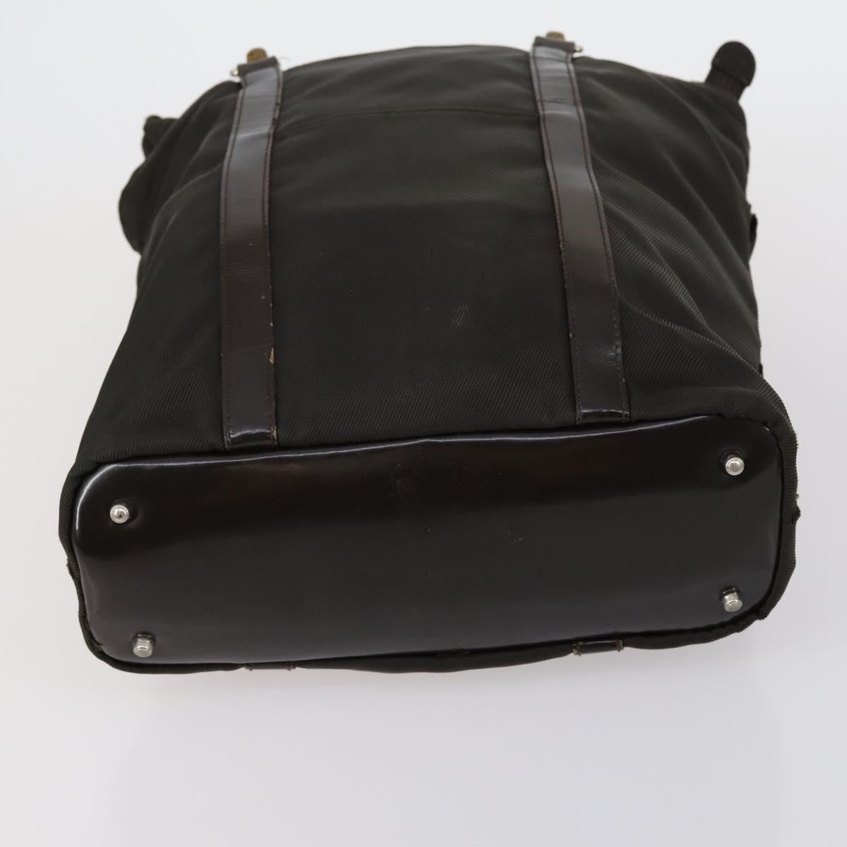 GUCCI Hand Bag Nylon Patent 4 Set Khaki Black Auth 154547