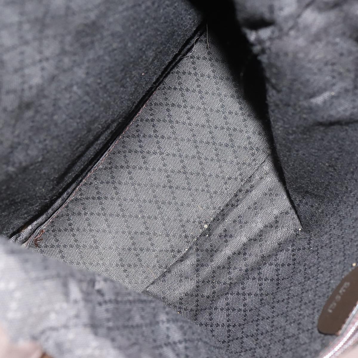 GUCCI Hand Bag Nylon Patent 4 Set Khaki Black Auth 154547